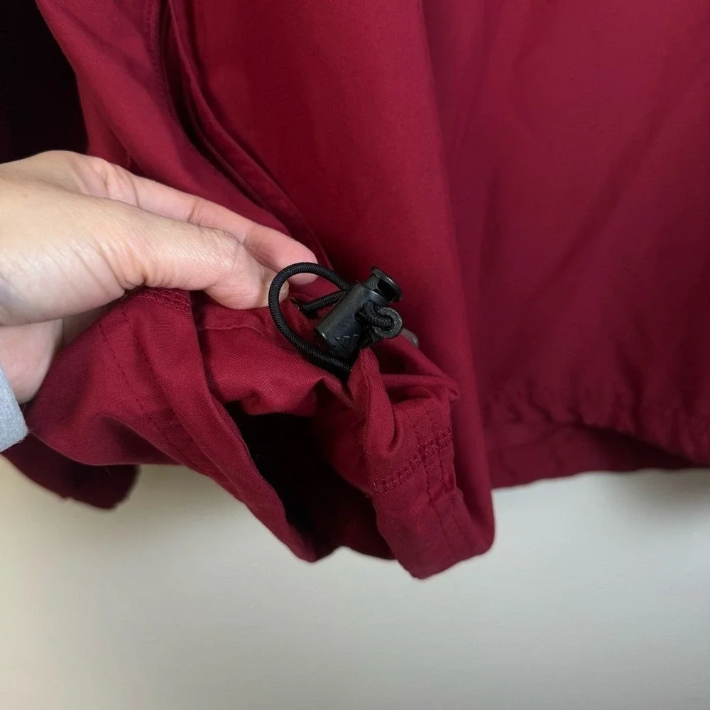 Adidas Men Maroon‎ Quarter-Zip Pullover Jacket ClimaShell Wind XL Pocket Lightwt